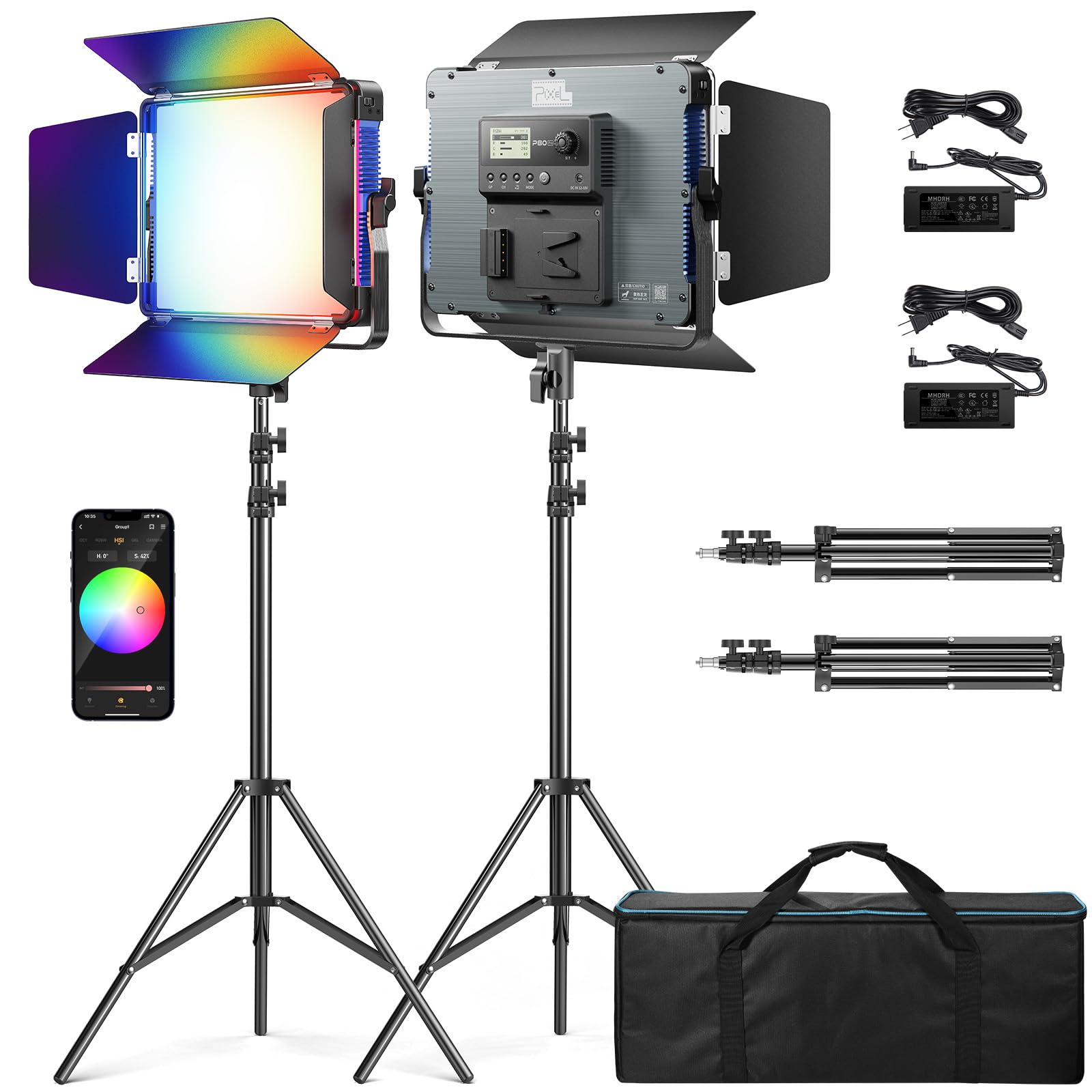 Amazon.com : P80 LED Video Lighting Kit with APP Control,10