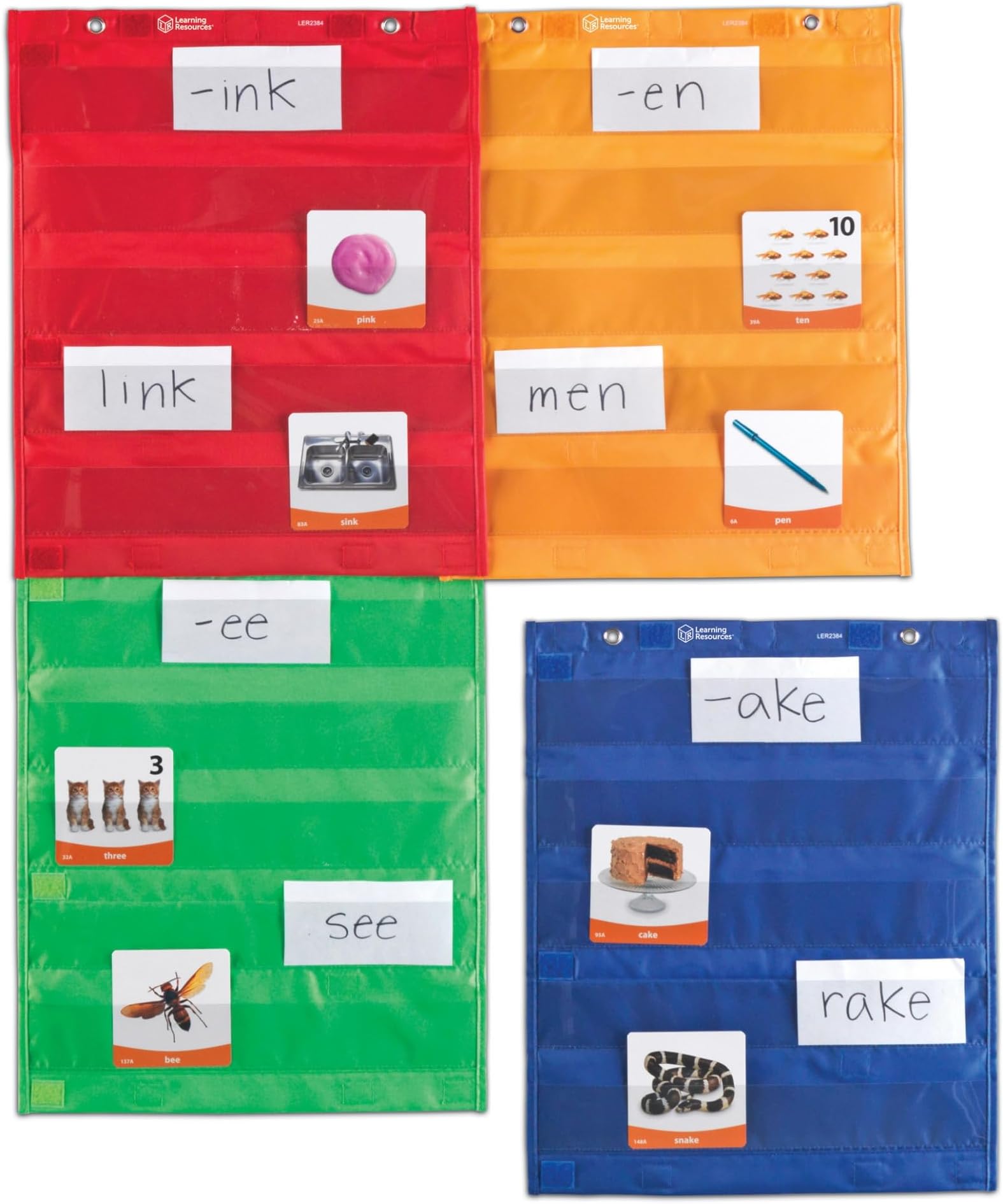 Learning Resources Pocket Chart Squares Set of 4, Classroom Display