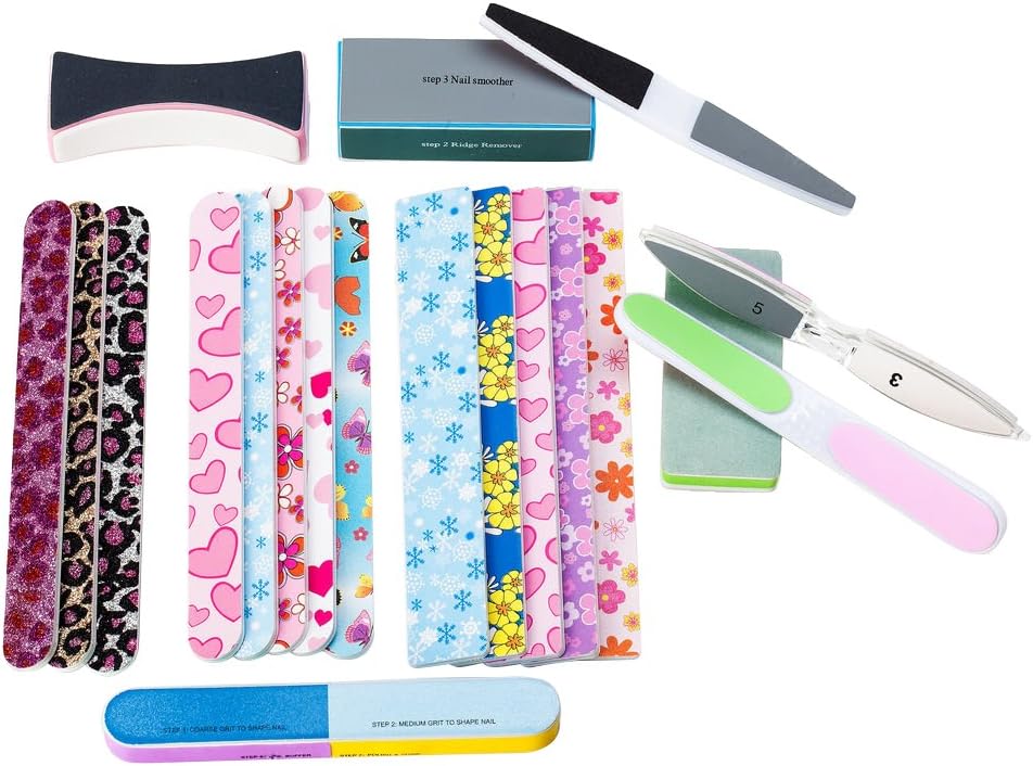 Best Value And Quality Set of 20 Mixed Bundle Nail Art Manicure Pedicure Nail Files/Filers/Buffers By VAGA