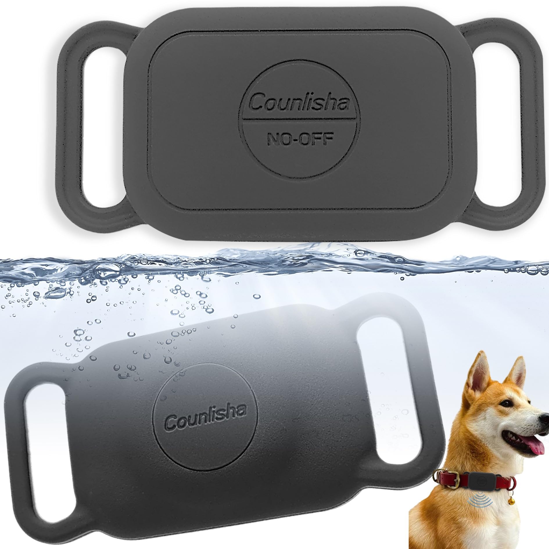 Silicone Holder for Tile pro (2024) for Dog Collar, Slim Durable Cover tag for pet Necklace Accessories, Waterproof case for Tile Life360 pro Tracker for cat,Bag (2 Pack,Black)