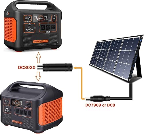 Miniatura 6 de Conectores adaptadores DC 7909 a DC 8020 compatibles con Jackery Explorer Series 1500 2000, conector de 0.315 in para panel solar, estación de