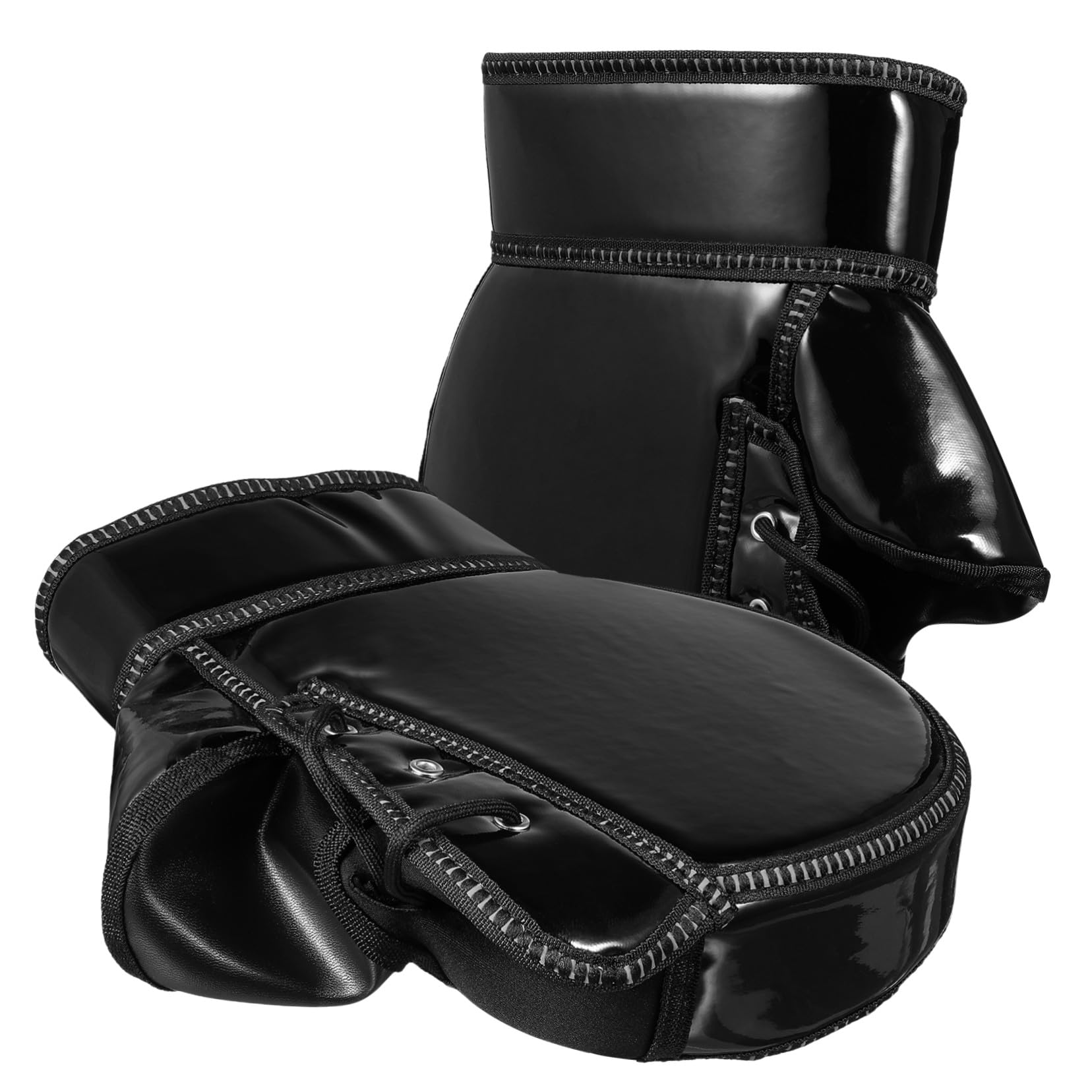 Manopole Moto Invernali 1 Paio Nero Pu Fibra Sintetica | Antivento, Calde e Isolate, Vestibilità, Facili da Pulire, per Rides in Inverno e Freddo