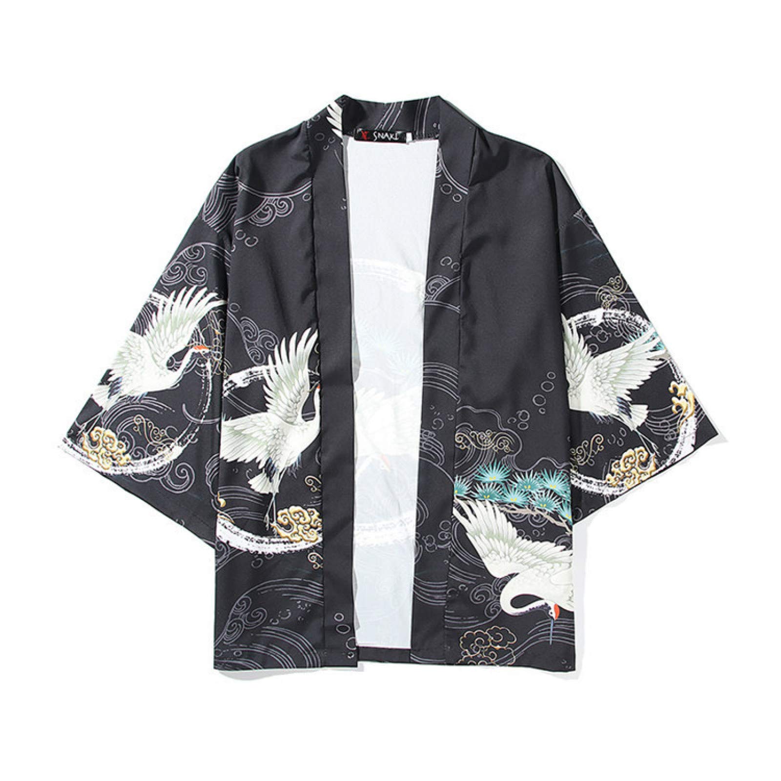 Men`s Vintage Cape Coat Cardigan Japanese Kimono 3/4 Sleeve Jacket