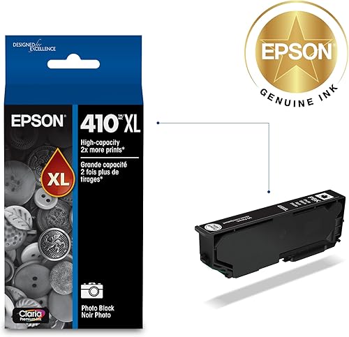 Miniatura 2 de Cartucho de tinta negra Epson 410XL Claria de alta capacidad para impresoras Epson XP-530, XP-630 y XP-830