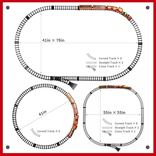 Miniatura 5 de Juego de tren, juguetes de tren de Navidad para niños, tren eléctrico con locomotora de humo de 3 vías, luces y sonido, juegos de tren de árbol de