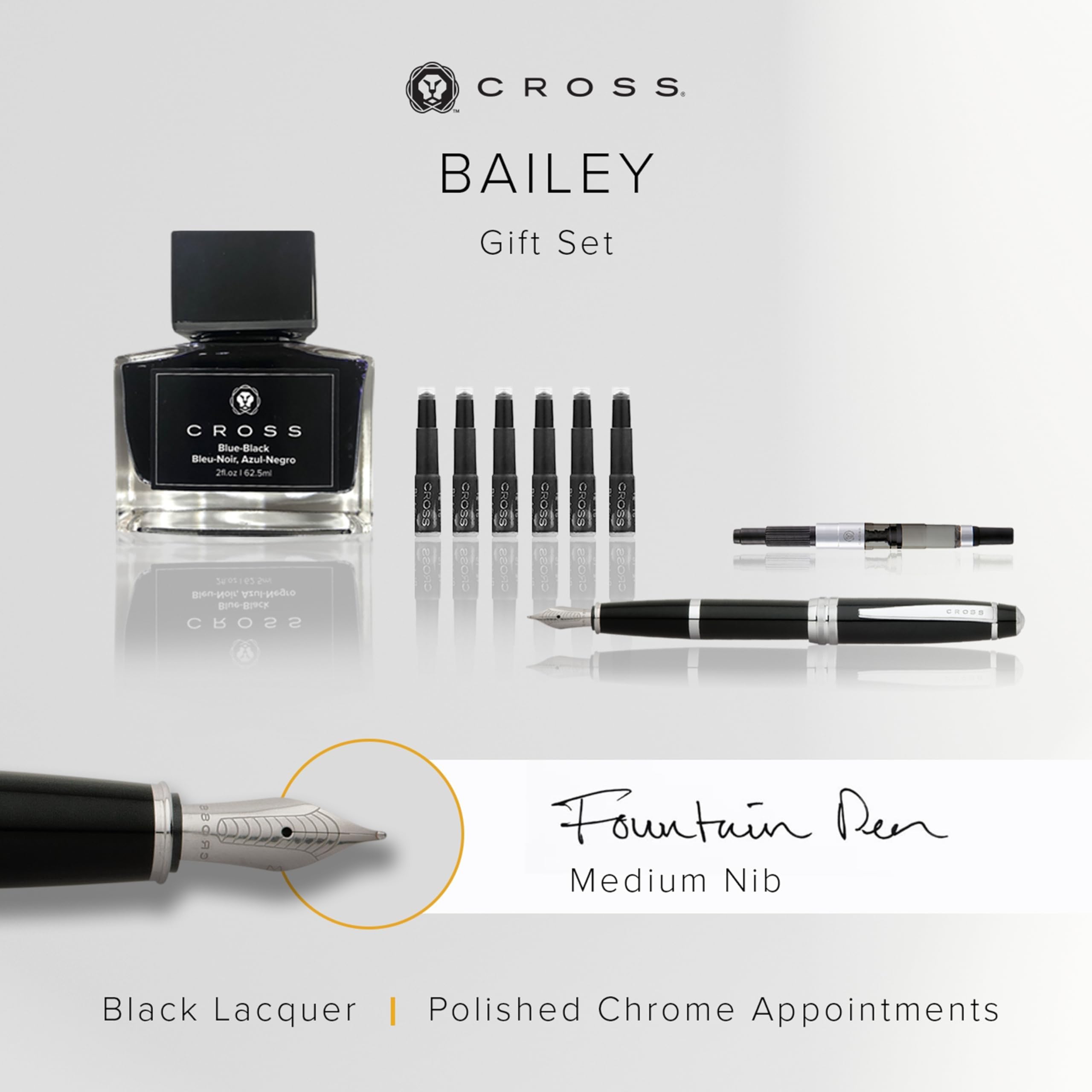 Amazon | Cross Bailey Black Lacquer Fountain Pen Gift Set incl 