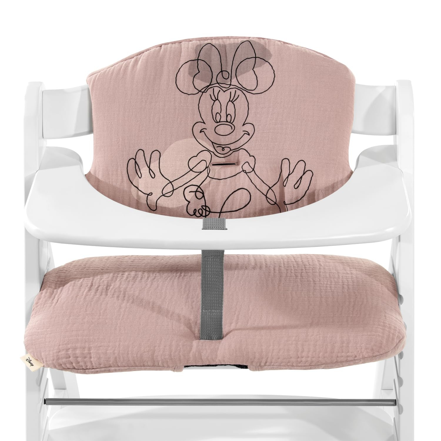 hauck Highchair Pad Select, Disney Minnie Mouse Rose - for Alpha+ Wooden High Chair, from 6 Months, Soft Fabric, Anti Slip, Machine Washable, Easy to Install