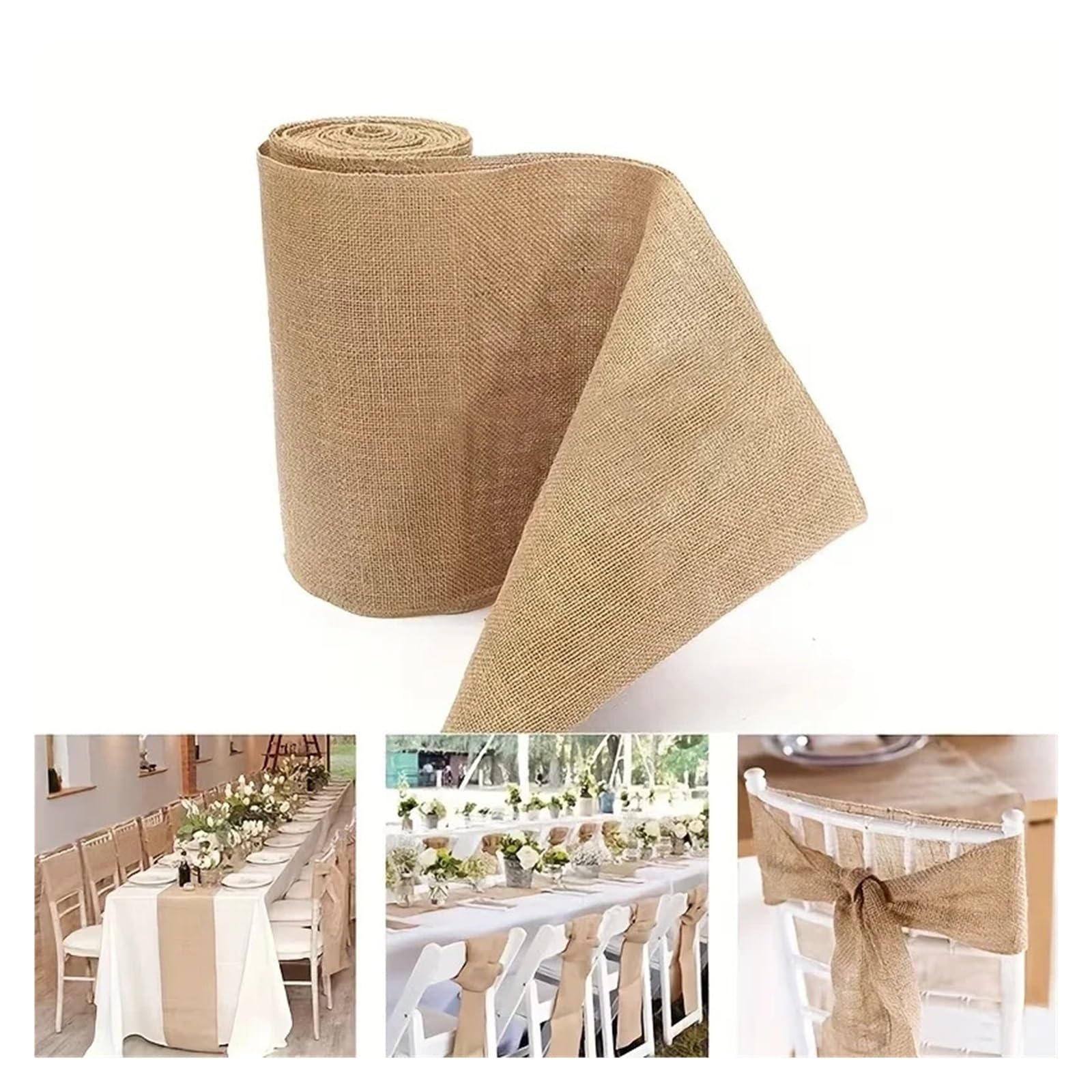 Rollo de arpillera Beige Natural, 30cm x 10m, tela yute rústica for manualidades, camino y marco for silla, decoraciones boda, 1 Uds Para Hogar