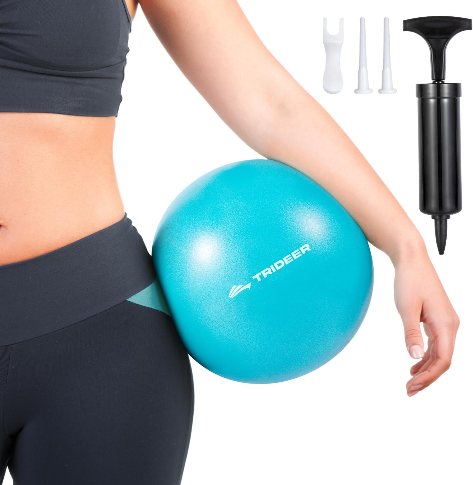 9-Inch Pilates Ball, Small Exercise Ball for Yoga, Core Training, Physical Therapy, Balance, Stability and Stretching Pilates Equipment with Inflation Straw
