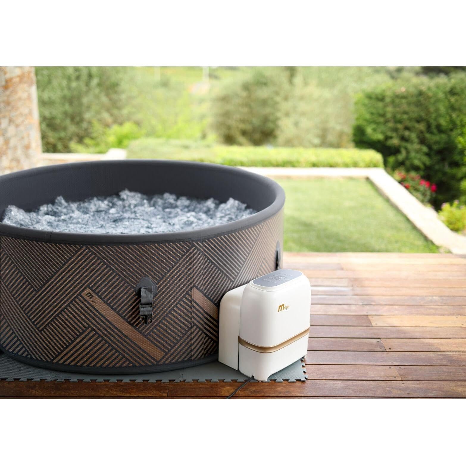 MSpa Mono-Eco SPA Hinchable semirrígido Circular 6-8 Personas con hidromasaje Air Jet, calefacción, filtración Inteligente, ozono y desinfección UVC