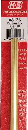Miniatura 51 de K&S Tubo redondo de latón de precisión 8132-9/32 pulgadas de diámetro exterior x 0.014 pulgadas de pared x 12 pulgadas de largo – Manualidades