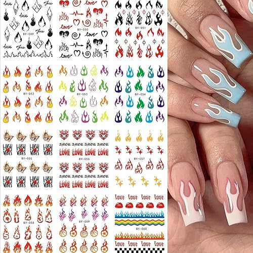 12 calcomanías de uñas de transferencia de agua calcomanías de arte de uñas de San Valentín accesorios de decoración de uñas acrílicas calcomanías