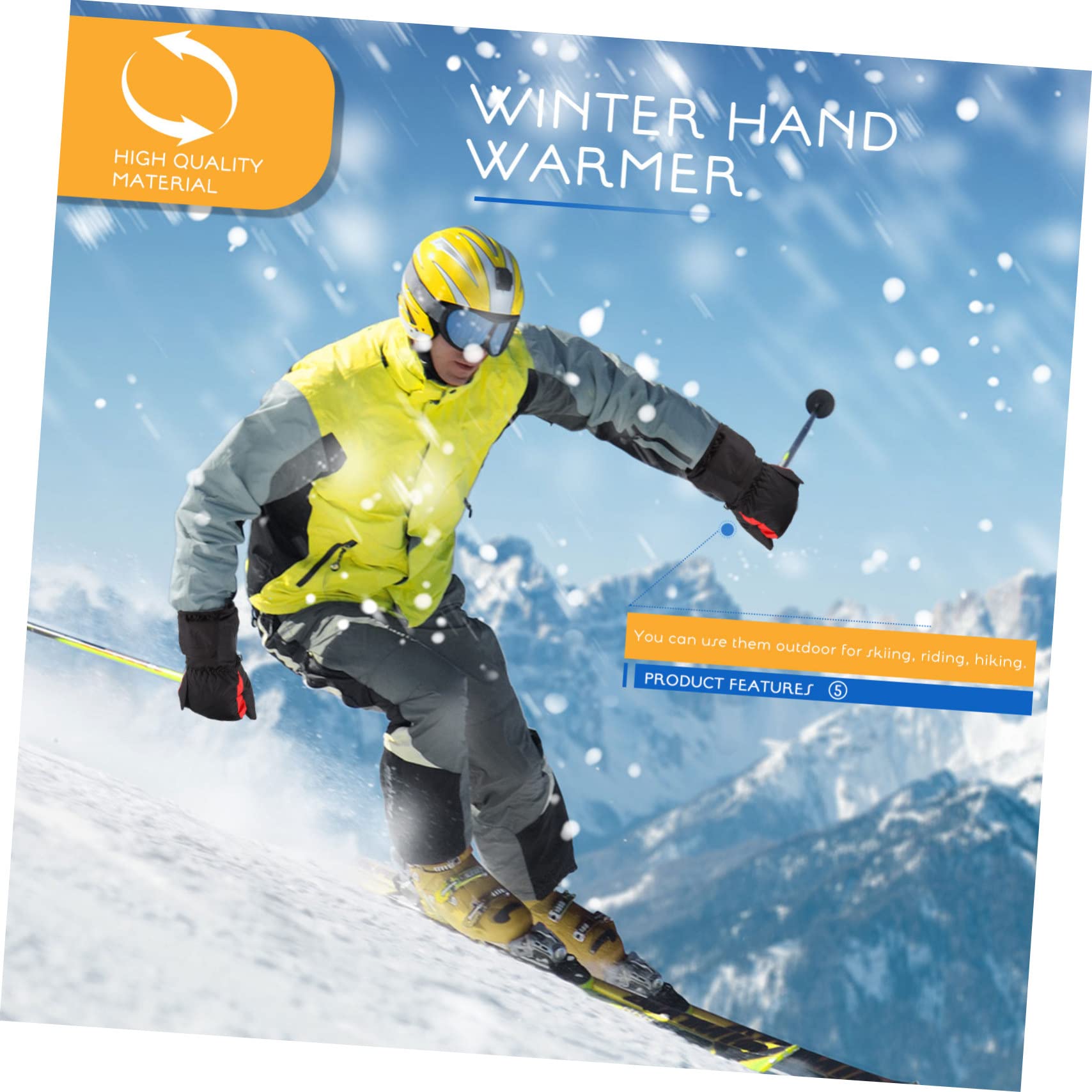 1paio Guanti Riscaldati Impermeabili Per Inverno Guanti Termici Per Ciclismo e Attività Outdoor Senza Batteria