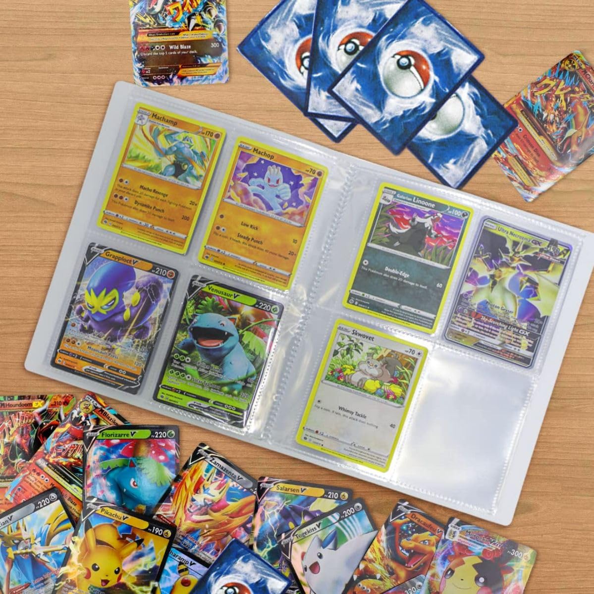 Album per Carte Pokemon, Raccoglitore Carte, Libro Porta Carte, Album di Carte Collezionabili, 30 Pagine, Capacità 240 Cartes