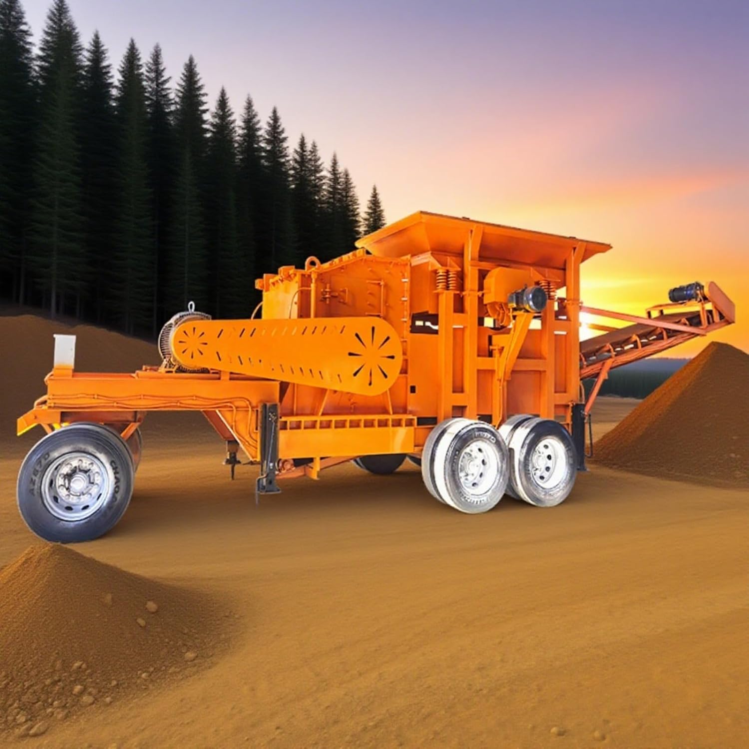 Portable Mobile Impact Crusher Station with Fast Deployment for Road Construction, Bridge Work and On-Site Concrete Material Reduction in Tight Job Areas