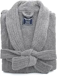 Roupão de banho masculino, roupão de banho de tecido felpudo grosso premium, roupão de banho longo – roupão masculino de algodão penteado