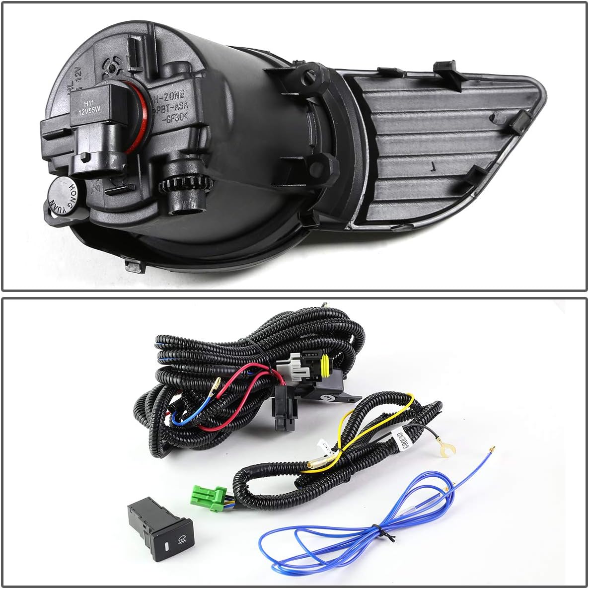 Auto Dynasty Fog Lights Assembly Compatible with 2011-2017 Sienna Front Bumper Driving Fog Lamps w/Switch and Bezel, Driver and Passenger Side, Amber Lens 12 13 14 15 16