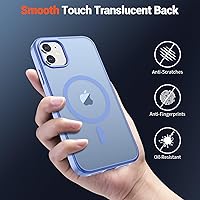 Vista 392 de SUPFINE Funda magnética para iPhone 11 con protector de pantalla (compatible con MagSafe) (protección contra caídas de grado militar), translúcida