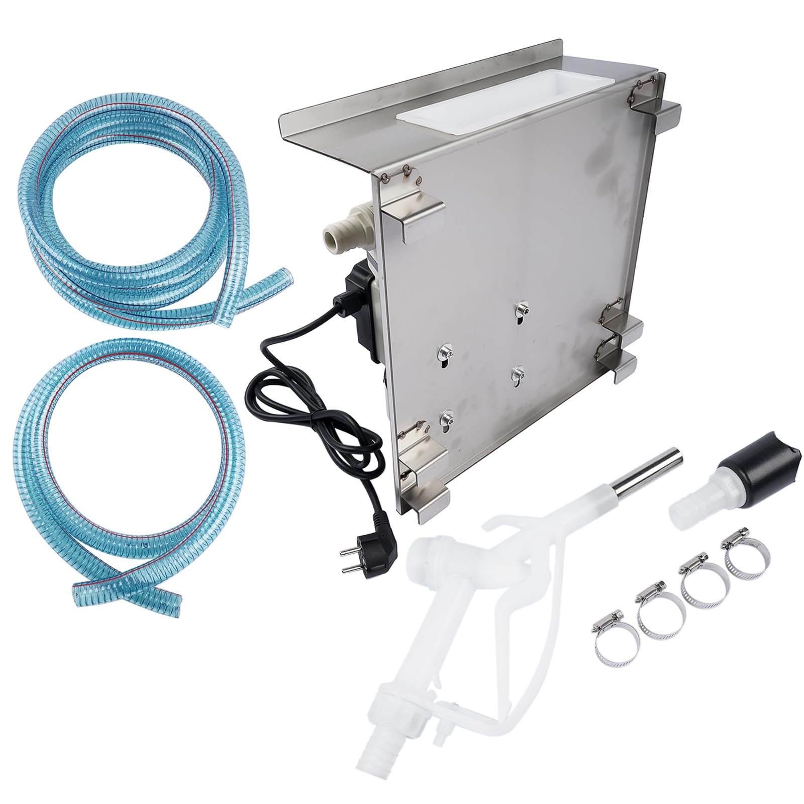 Bisenya 230V 40LPM Bomba AdBlue Bomba de Urea Bomba de Diafragma con Soporte de acero Inoxidable, Caudalímetro, Manguera y Boquilla