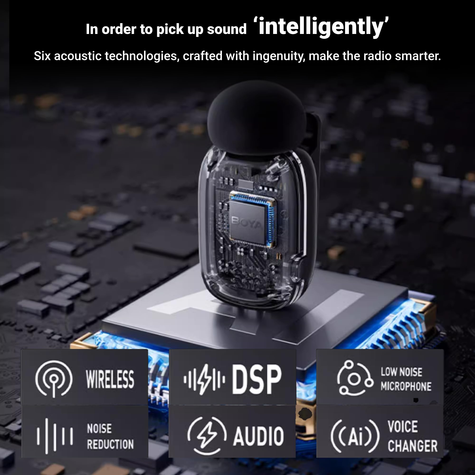 Bewinner Lavalier Microphone for Youtube Live Streaming, redukcja szumów, mini mikrofon Bluetooth z ładowarką, przenośny mały mikrofon do śpiewania rozmów kwalifikacyjnych