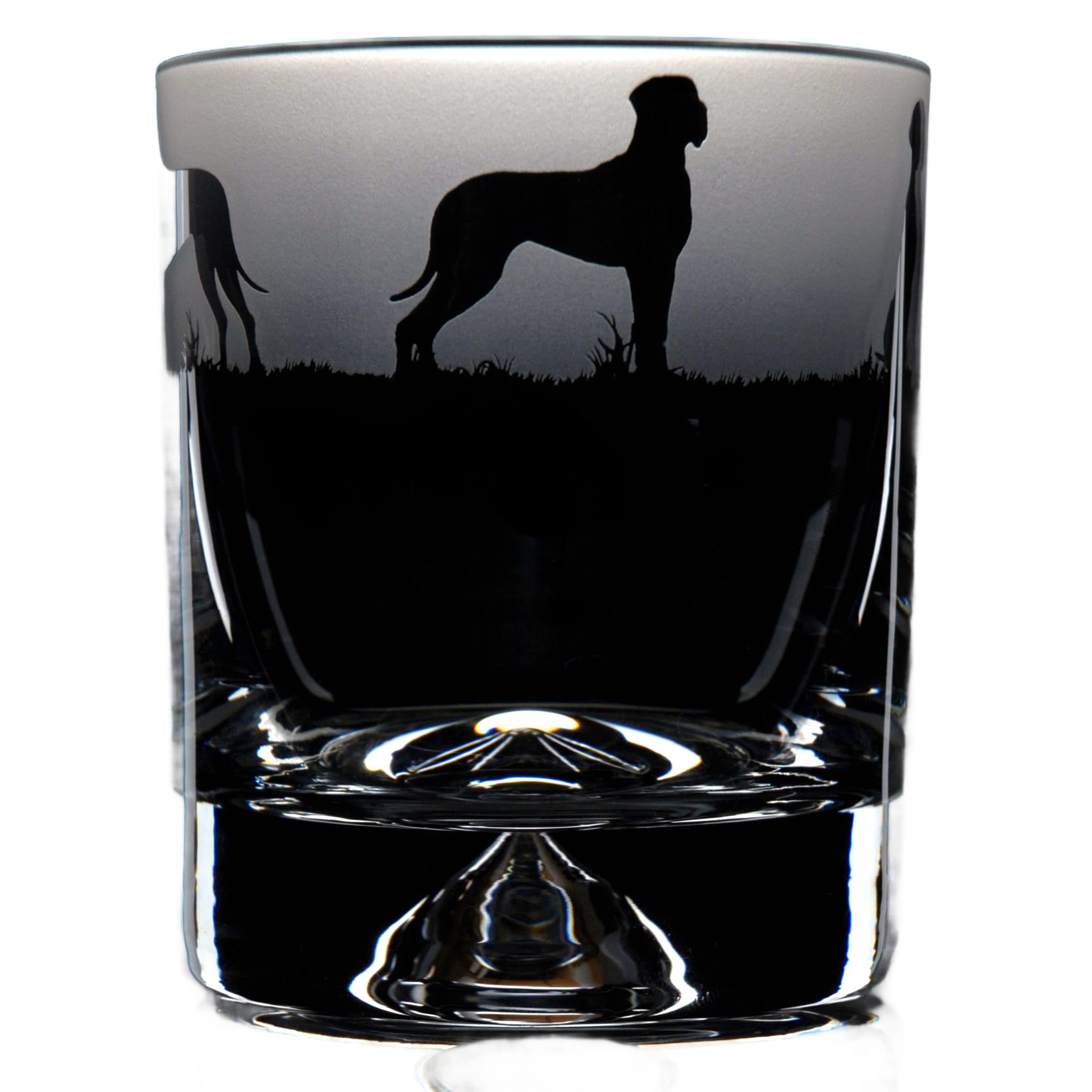 GLYPTIC Glass Art Great Dane Dog Frieze Hand Etched/Engraved Whiskey Tumbler Glass โ image 1