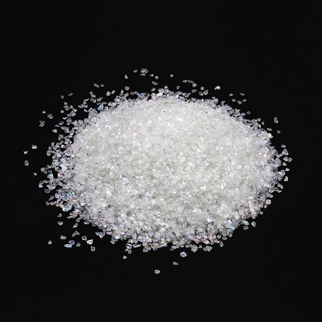 JKDHJK 200g Glass Rubble Glitter Sequins 2-3mm Irregular Metal Shards Suitable for DIY Nail Art, Ornamental Decoration, Craft Resin, Jewelry Making, Craft Glitter (Colorful White)