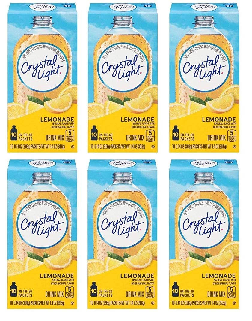 Crystal Light On The Go Natural Lemonade, 10 Count Packets (Pack of 6)