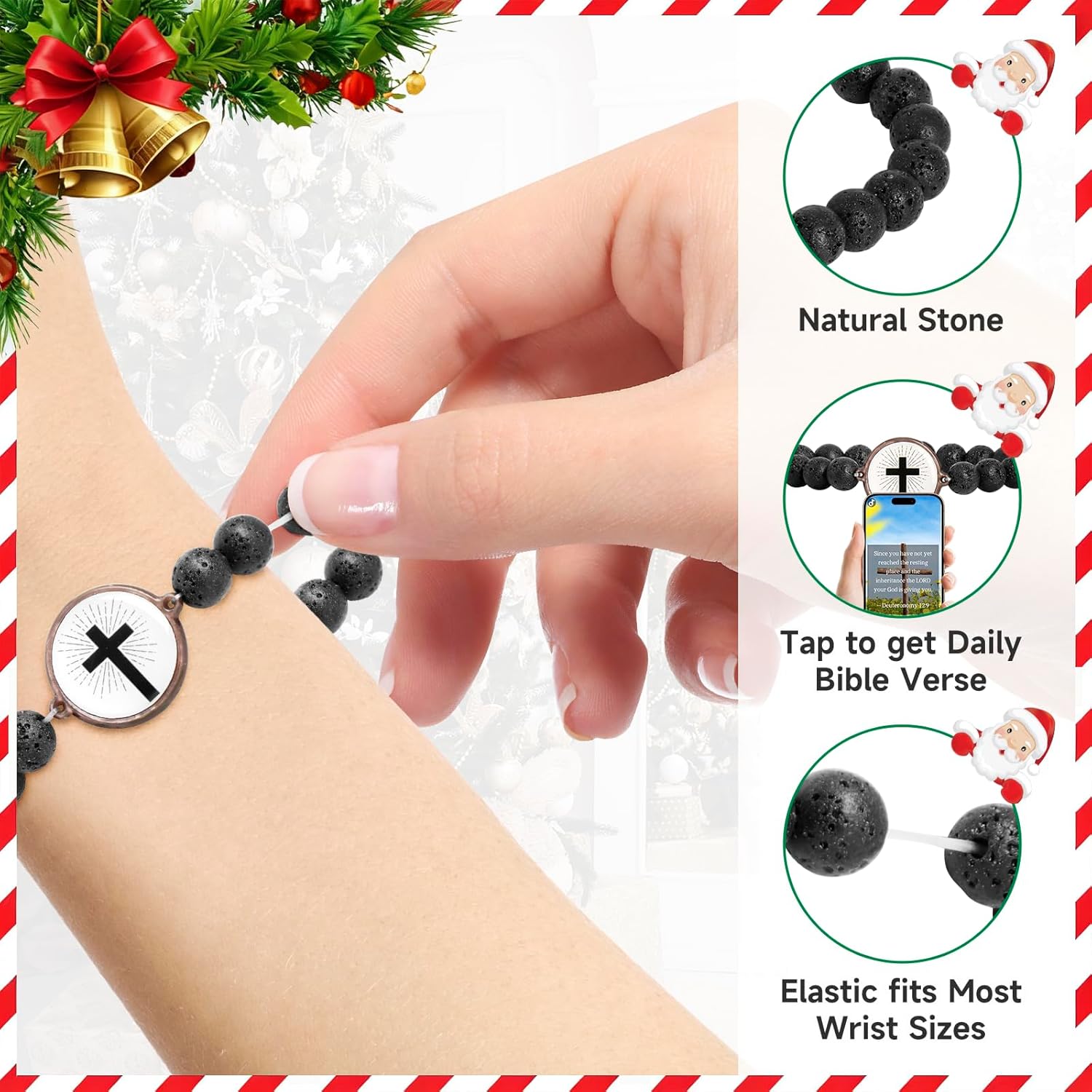 NFC Christian Bead Bracelets for Women, Men and Teens, Bible Verse Bracelets - Inspiring Daily Scripture Christmas Stocking Stuffers Gifts Ideas - Image 4