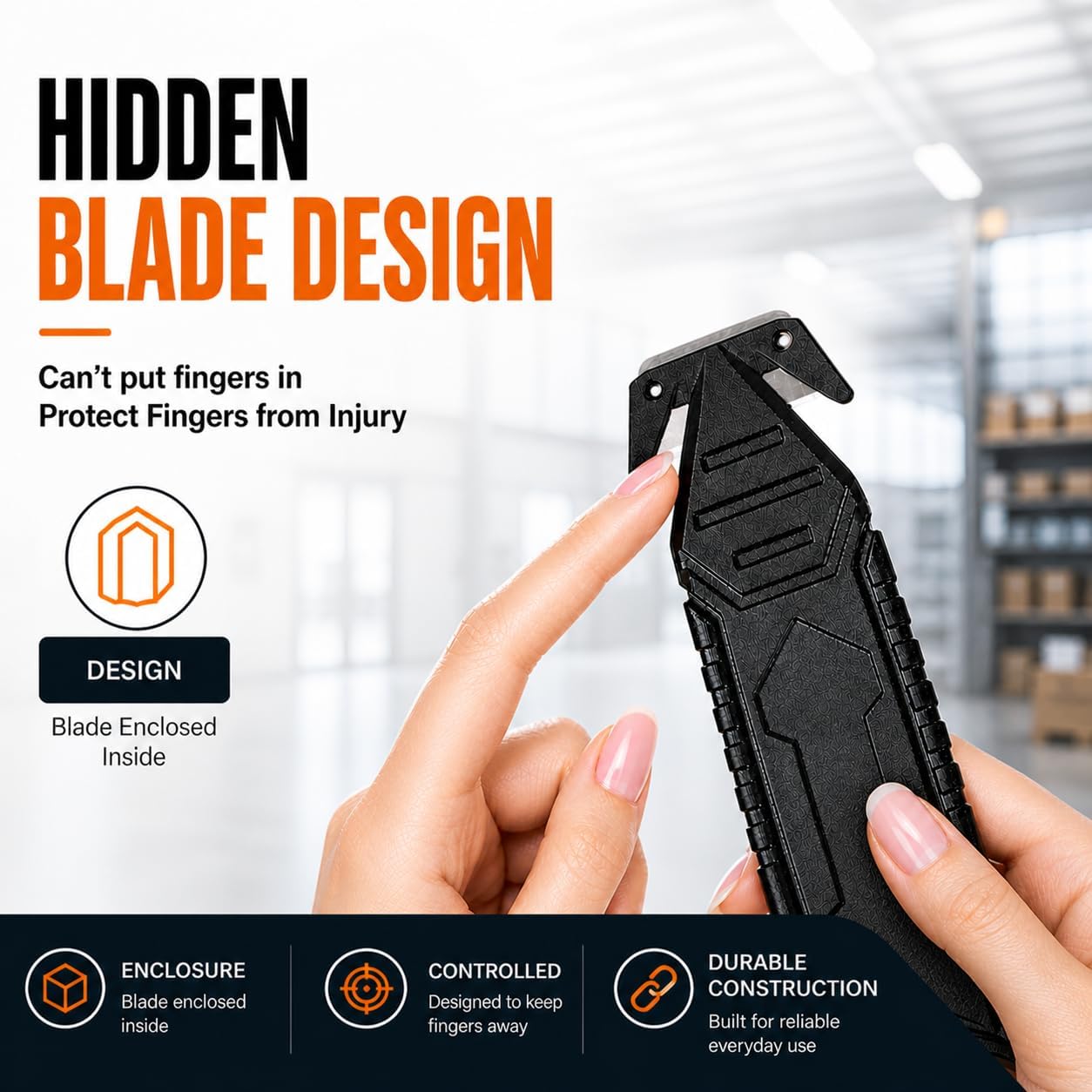 10 Pcs Safety Box Cutter Knife of Stainless Steel Concealed Blade Package Opener with Tape Splitter for Carton Cardboard Wrap Letter Work Bag Straps Film Utility Tool