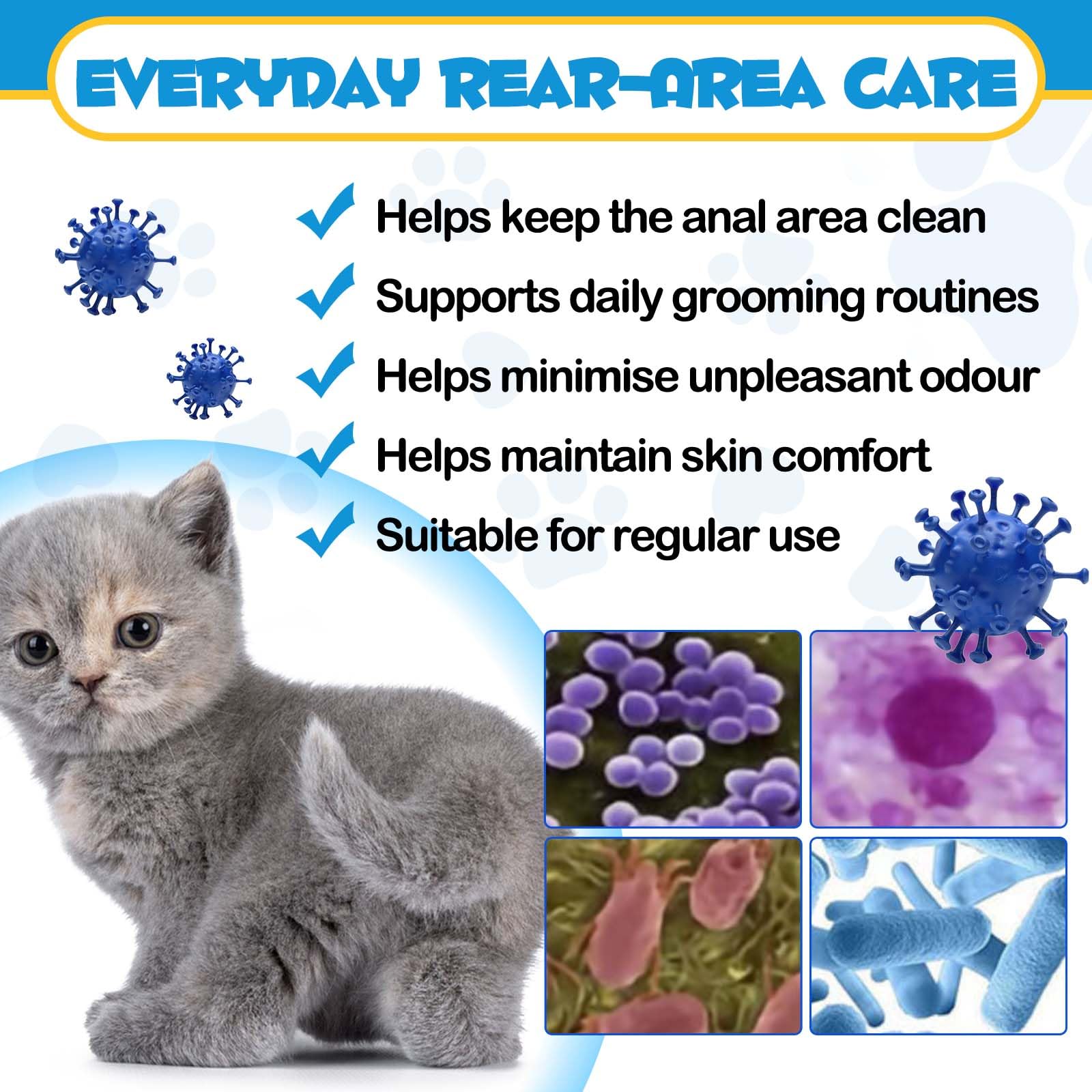 Spray pour glandes anales pour chats, soulage les démangeaisons, l'inflammation et la douleur ; arrête de glisser et élimine les odeurs