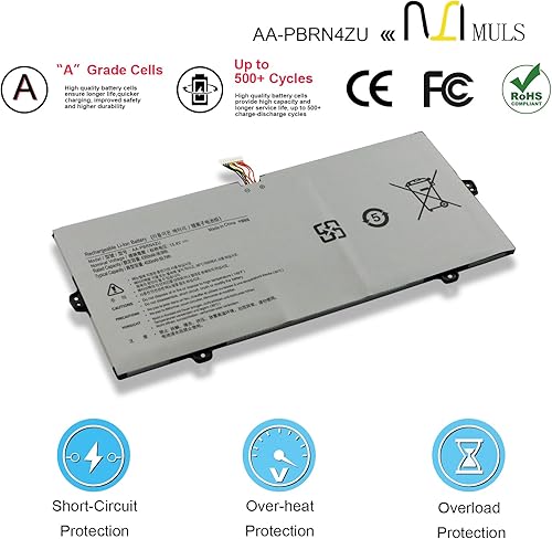 Miniatura 4 de MULS AA-PBRN4ZU - Batería para Samsung Galaxy Book Flex 930QCG 930XCJ 930QCJ NP930QCG NP930QCG-K01 950QCG 950QCG-X01 950QCG-X03 950QCJ 950XCJ