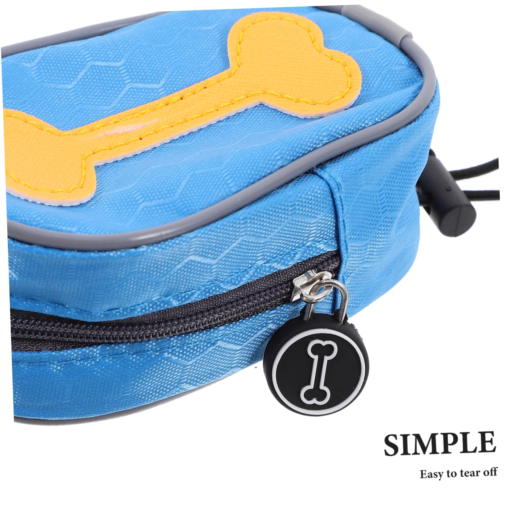 Mikikit Dispensador Portátil de Bolsas para Excrementos de Perro con 8 Rollos, Bolsa de Tela Oxford con Cremallera para Correa, Adecuado para Paseos al Aire Libre
