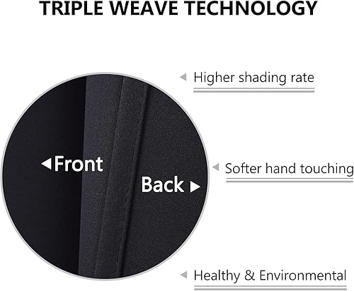 Miniatura 4 de NANAN Cortinas opacas de cocina, 30 pulgadas de largo, 2 paneles opacos, aislamiento térmico, pequeños niveles de cortina para baño con bolsillo