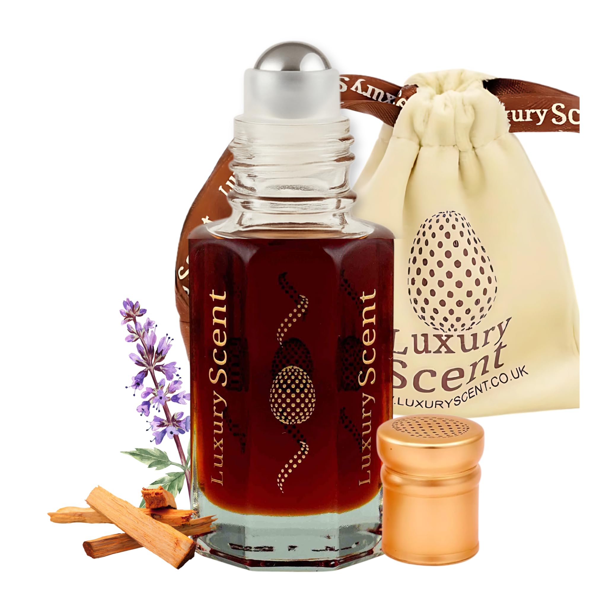 Perfume Oil Indonesian Patchouli Roll-On 3ml – Long Lasting Alcohol Free Arabian Attar – Premium Unisex Woody Earthy Fragrance with Natural Patchouli & Sandalwood Notes by Luxury Scent