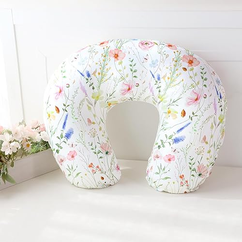 Miniatura 7 de Funda de almohada de lactancia, funda de almohada para lactancia materna para bebés, niñas, niños, suave y transpirable, flores coloridas (solo