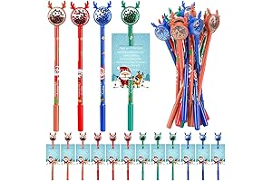 Gueevin 48 Pcs Christmas Santa Pens Bulk and Inspirational Cards Christmas Student...