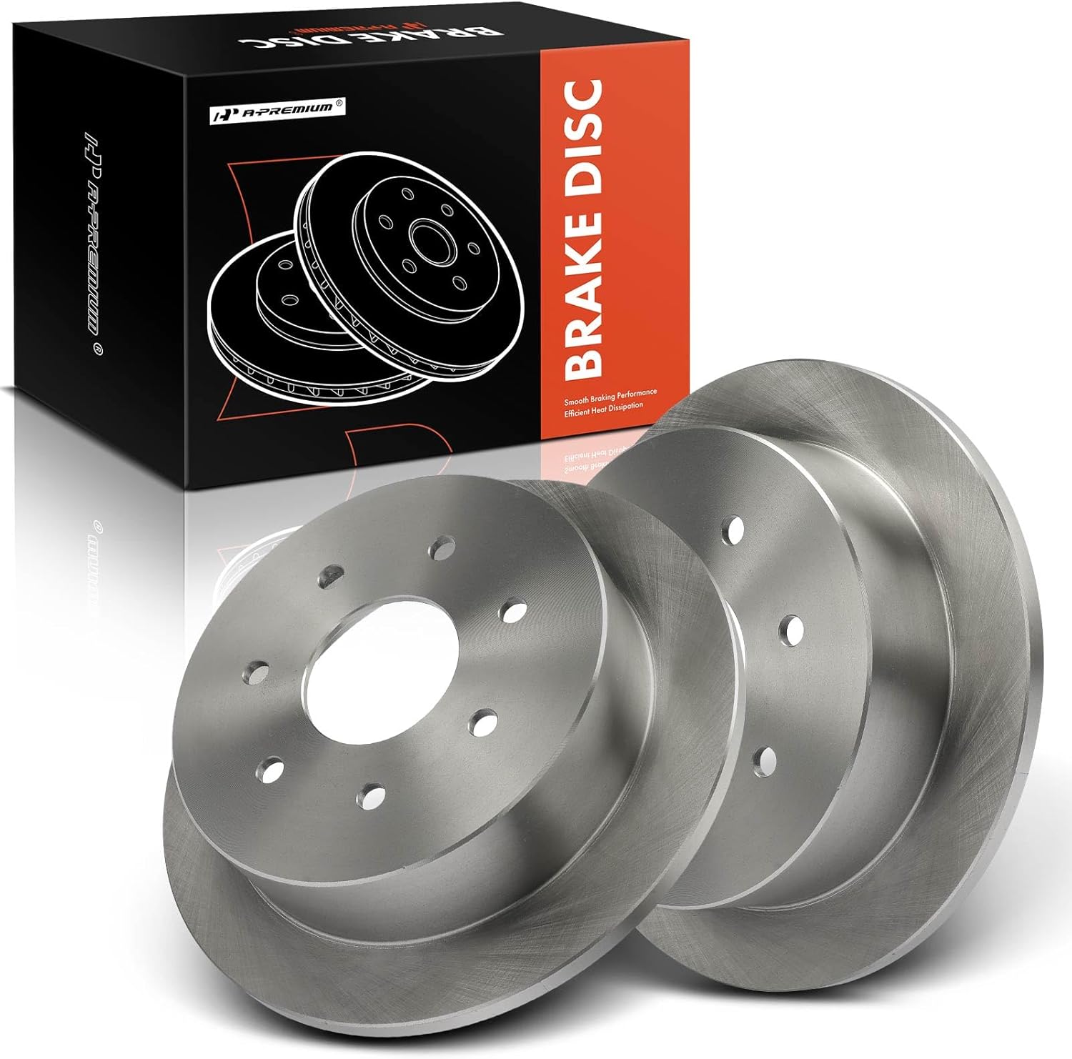 A-Premium 13.14 inch (334 mm) Rear Solid Disc Brake Rotors Compatible with Select Ford Models - F-150 F150 2000-2003, F-150 Heritage 2004, F-250 F250 1998-1999, 2-PC Set