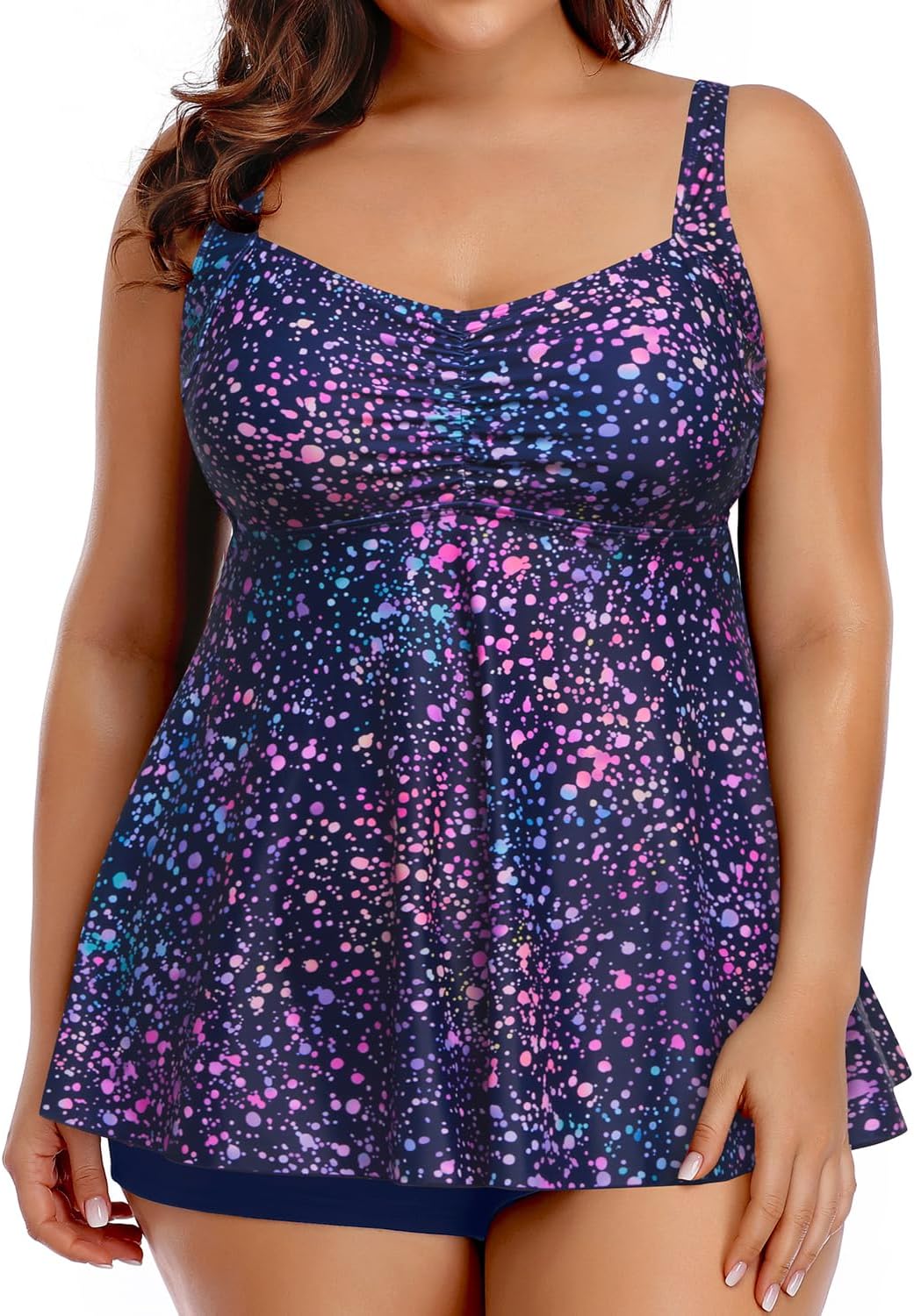 Aqua Eve Women Plus Size Tankini Swimsuits with Shorts Bathing Suits Two Piece Swimwear - Image 5