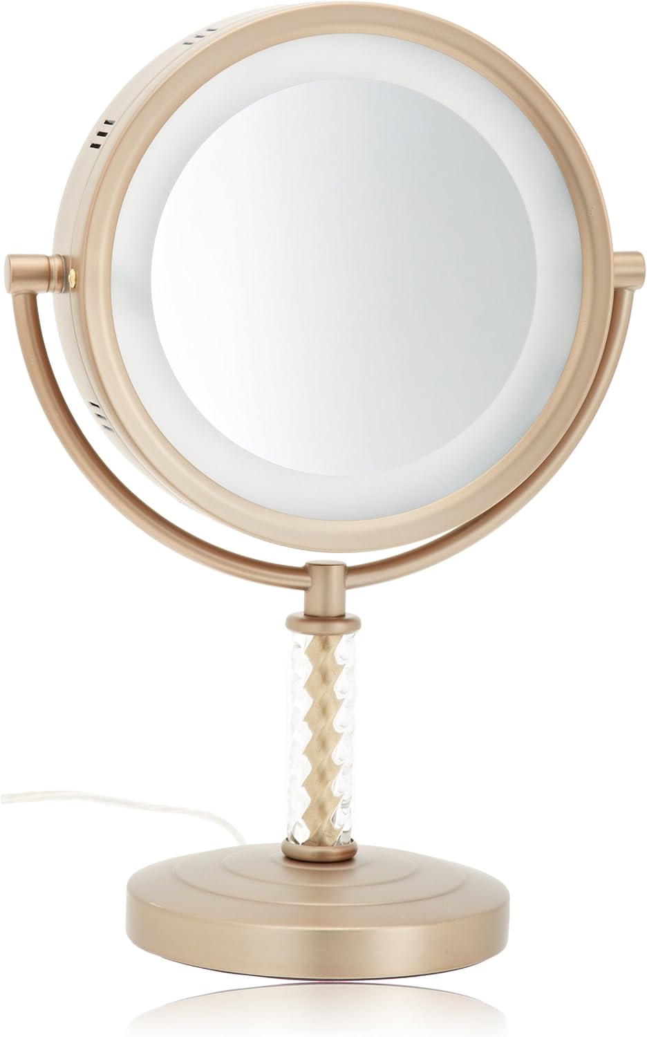 Jerdon HL856BC 8Inch Tabletop TwoSided Swivel Halo Lighted Vanity