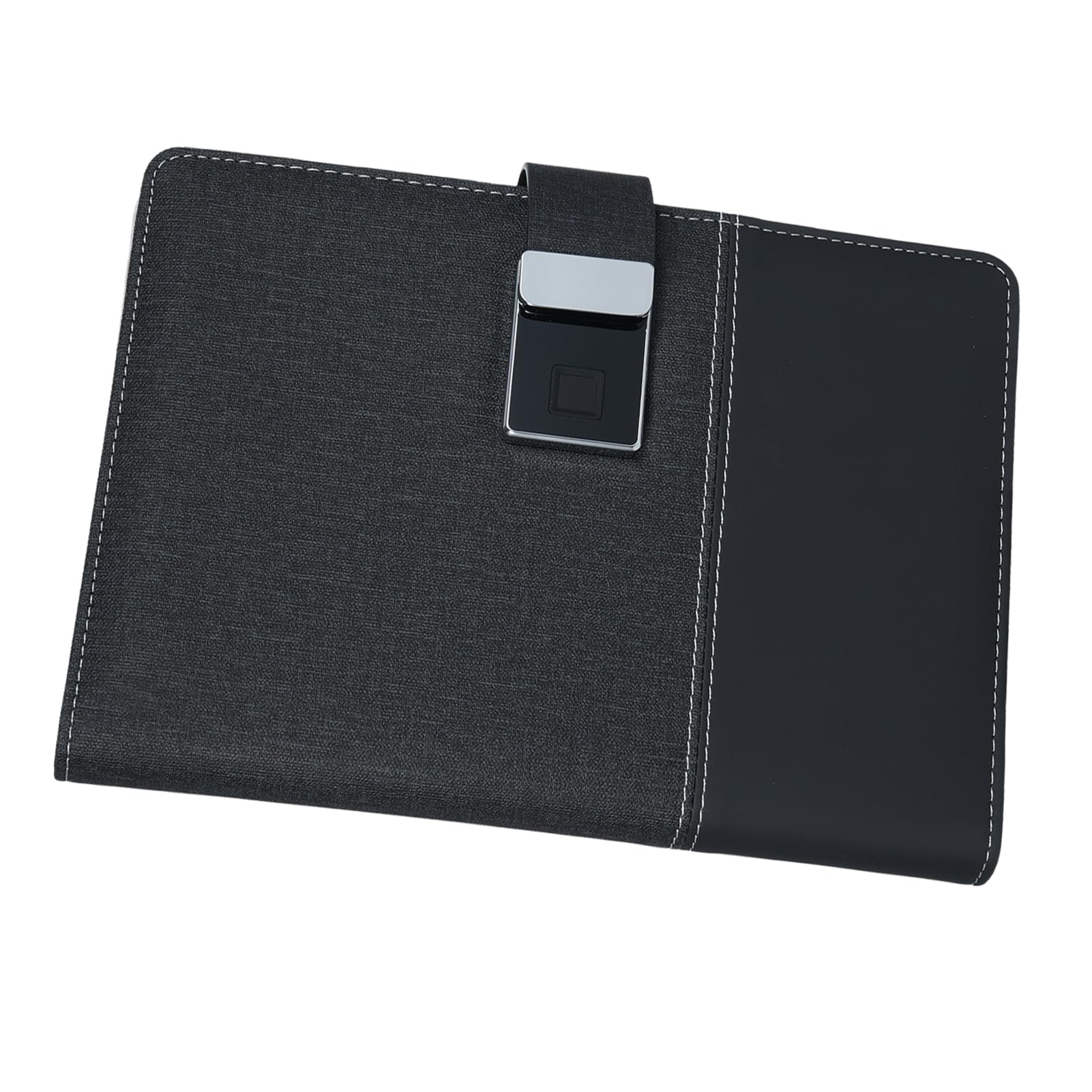 Notebook in Pelle A5, Copertina in Pelle PU con Blocco Impronte Digitali e unità USB da 16 GB, Raccoglitore a 6 Anelli con 100 Pagine e 4 Slot per Schede per Professionisti e