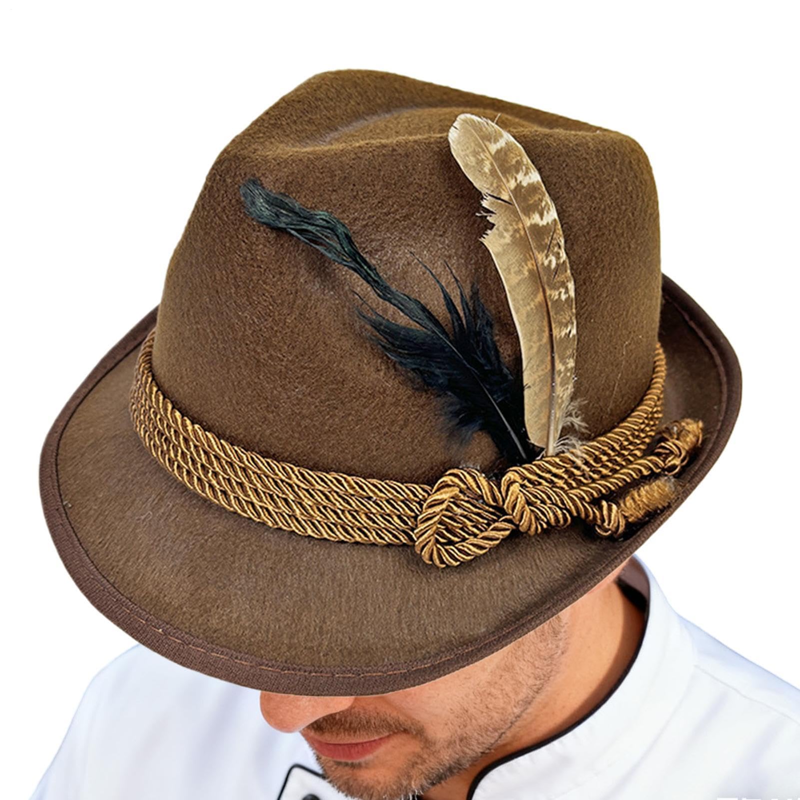 Yqooup Oktoberfest Hats for Women, Non-Woven Unisex Headwear, Alpine Hat, for Adults Party Halloween Cultural Event Beer Festival Holiday Celebration