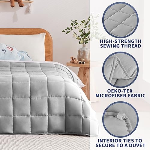 Miniatura 3 de anfie Manta con peso para niños (40 x 60 pulgadas, 7 libras), ultra suave y acogedora manta pesada para niños, manta pesada con manta suave lavable