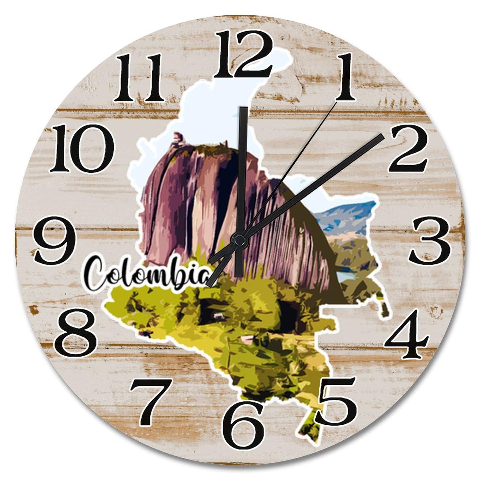 Horloge murale en bois Colombie pour une décoration d'intérieur moderne de salon