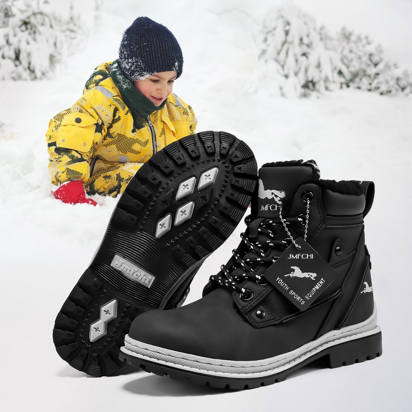 Chaussures de randonnée pour enfant - Chaussures d'hiver - Bottes de neige chaudes pour fille - Chaussures de trekking - Antidérapantes