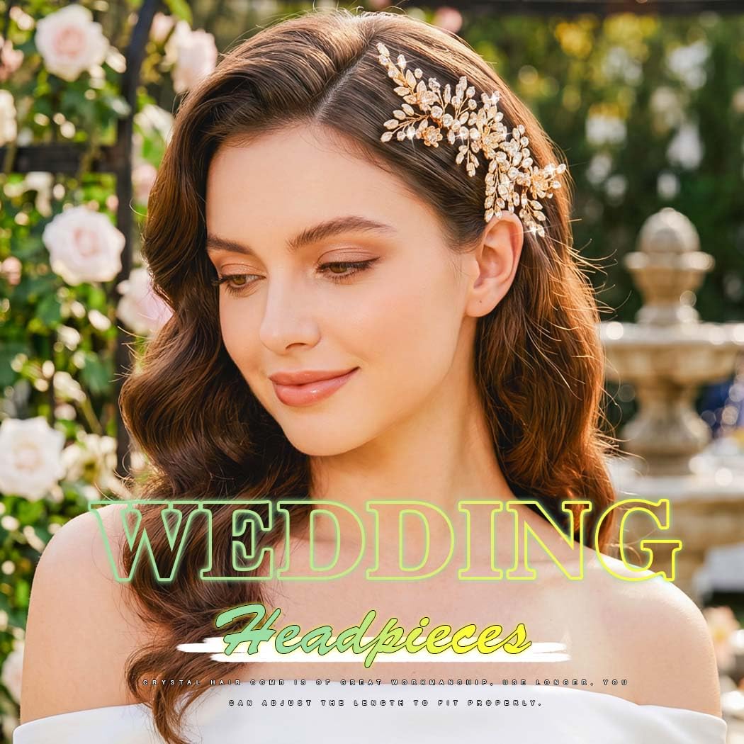 JEAIRTS Rhinestone Hair Comb Bridal Hair Piece Accessories for Wedding image 5