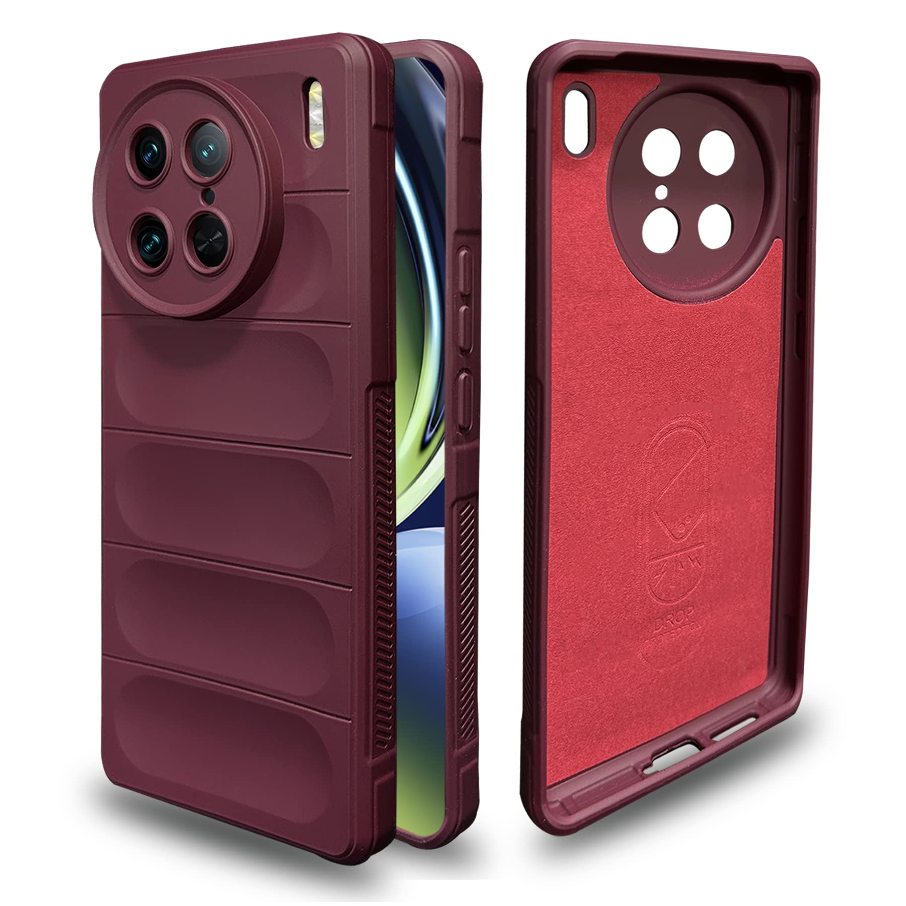 A rtistque Liquid Silicone Stripes Back Cover Case for Vivo X90 Pro 5G | with Camera Protection | with Inner Fabric | Anti Slip Grip | AirBag Case - Maroon (B0C58GC72P) Amazon Price History, Amazon Price Tracker