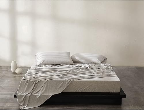 Calvin Klein Home Modern Cotton Harrison - Sábana encimera de 1 pieza, tamaño Queen, algodón (gris)