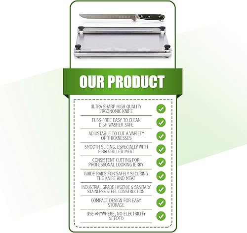 Miniatura 6 de Tabla de cortar de carne seca de acero inoxidable definitiva con guía para principiantes sobre cómo curar en seco, conservar carne de res, venado y