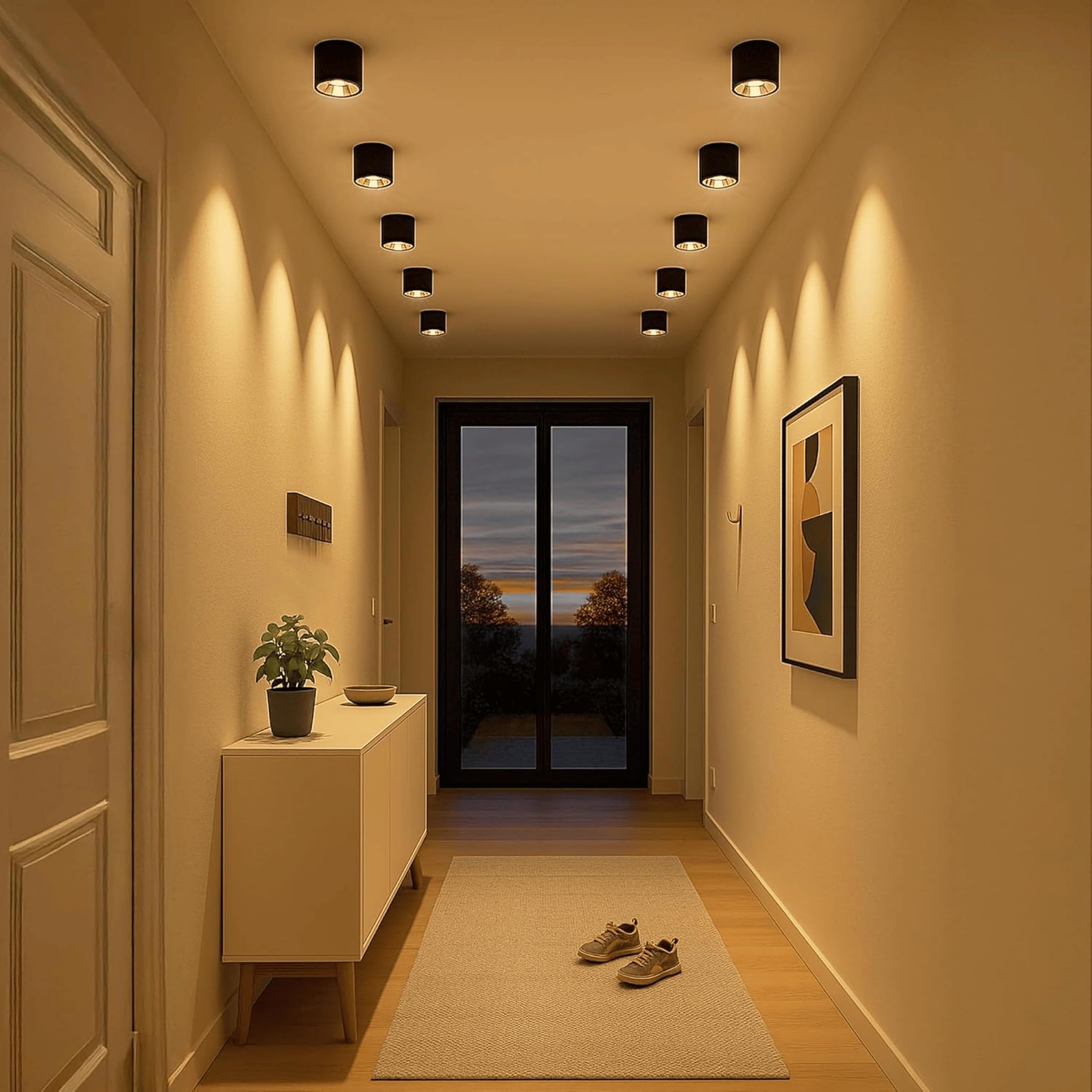SSC-LUXon MILAGU - spot de plafond en saillie LED integree noir dore | Installation rapide et discrète pour un rendu épuré, faible consommation et longue durée de vie au quotidien.