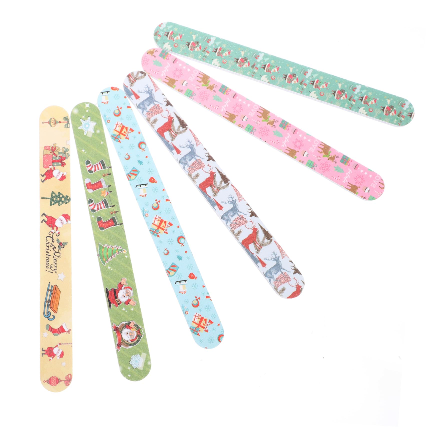 minkissy Juego De 5 Limas De Uñas Navideñas Bloque Pulidor Para Uñas De Pies Y Manos Tablas Para El Cuidado De Las Uñas 12 Piezas X 5
